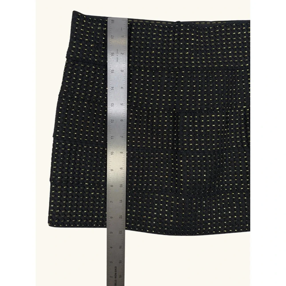 Body Central Womens Black Gold Metallic Bandage Mini Skirt Size M Party Bodycon